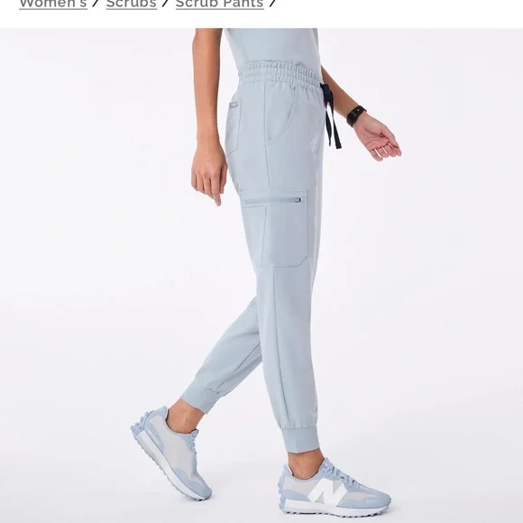 FIGS Women's Uman Relaxed Jogger Scrub Pants Dusty Blue Small, Regular - Picture 3 of 12